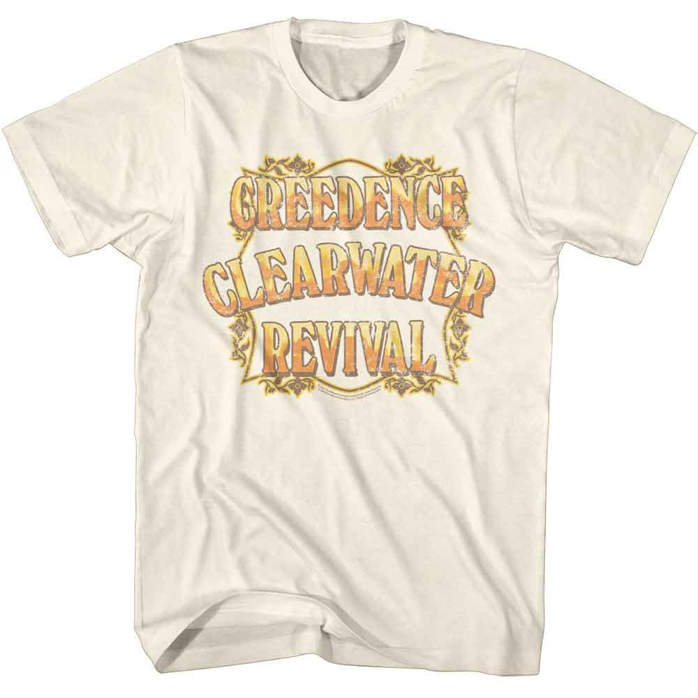Creedence Clearwater Revival - Copper Logo - American Classics - Off-White Front Print Adult Short Sleeve Solid T-Shirt