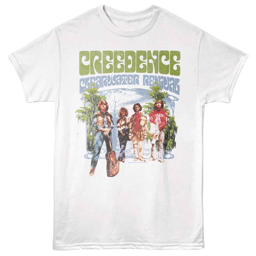Creedence Clearwater Revival - Cool Water Flows - Licensed Adult Unisex Short Sleeve T-Shirt - White