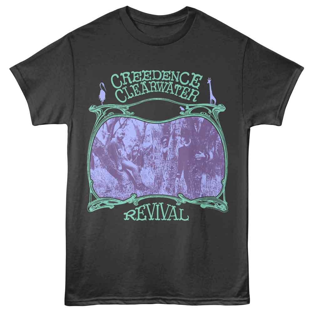 Creedence Clearwater Revival - Woods Photo - Solid Adult Unisex Short Sleeve T-Shirt - Smoke