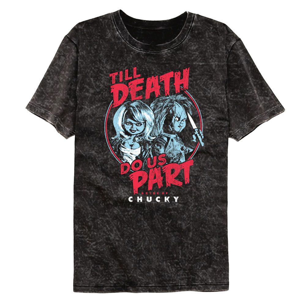 Chucky - Till Death - American Classics - Solid Black Adult Short Sleeve Mineral Wash T-Shirt