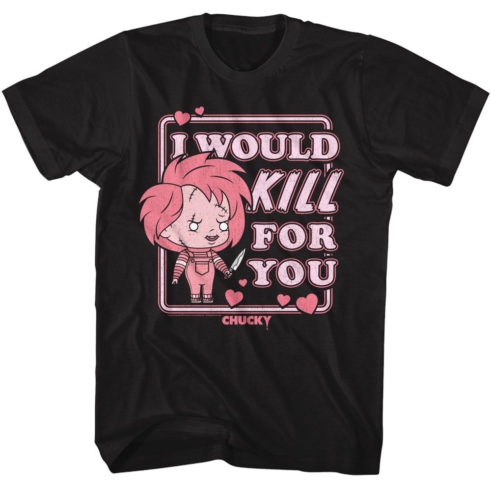 Chucky - Kill For You - American Classics - Solid Black Adult Short Sleeve T-Shirt