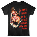 Chucky - Cant Think Of A Thing - Front Print Adult Short Sleeve Solid T-Shirt - Black