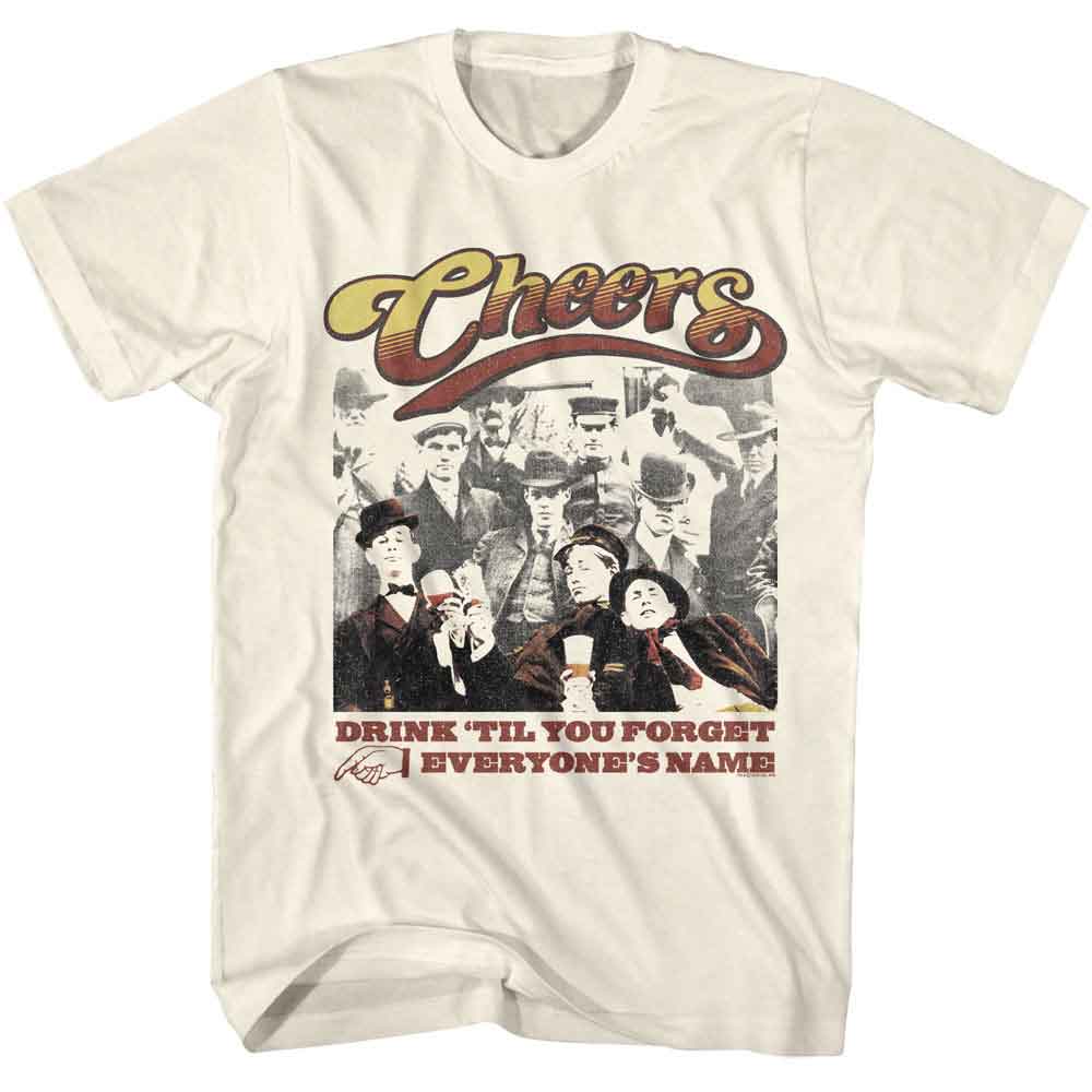 Cheers - Drink Til - Officially Licensed American Classics - Front Print Solid Adult Short Sleeve T-Shirt