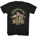Cheers - Drinking Is The Norm - American Classics - Solid Black Adult Short Sleeve T-Shirt