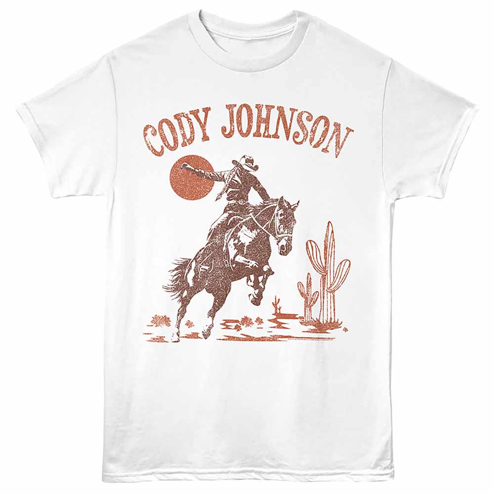 Cody Johnson - Cowboy - Front Print Adult Short Sleeve Solid T-Shirt - White