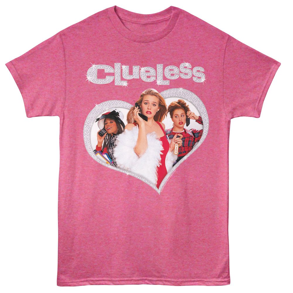 Clueless - Diamond Heart - American Classics - Retro Pink Heather Adult Short Sleeve T-Shirt