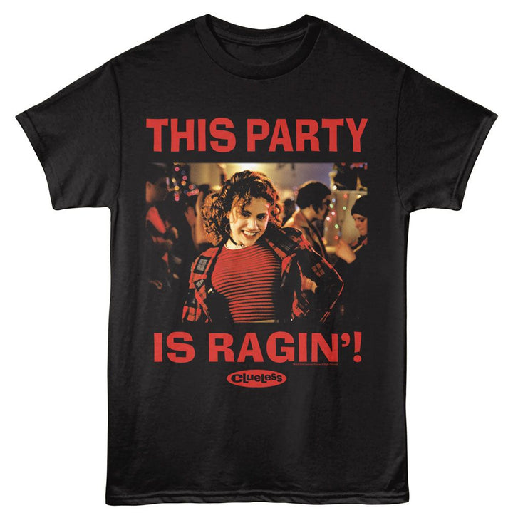 Clueless - Party Is Ragin - American Classics - Black Adult Short Sleeve T-Shirt