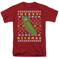 Rick And Morty Merry Pickle Rickmas Ugly Christmas Adult Unisex T-Shirt Red
