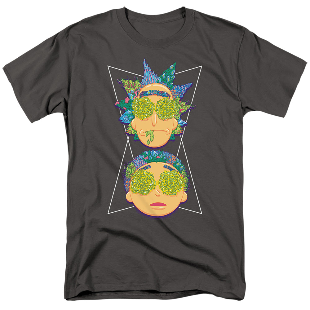 Rick And Morty - Portal Eyes - Adult Unisex Short Sleeve T-Shirt - Gray