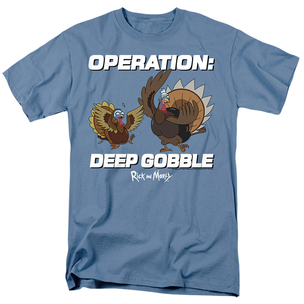 Rick And Morty - Operation Deep Gobble - Adult Unisex T-Shirt - Blue