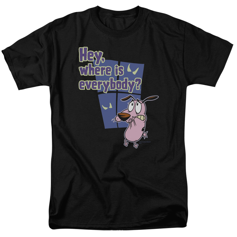 Courage The Cowardly Dog - Where Is Everybody - Adult Unisex T-Shirt - Black