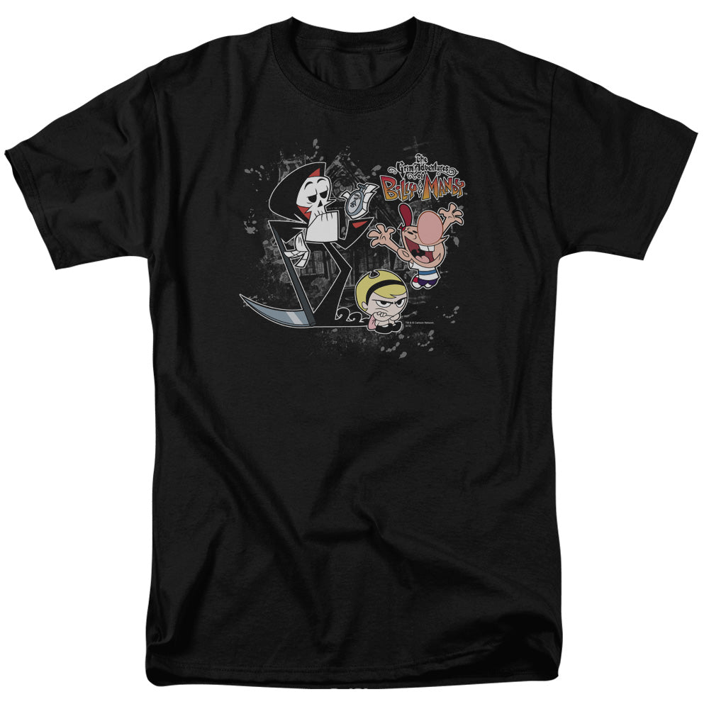 Billy & Mandy - Splatter Cast - Adult Unisex Short Sleeve T-Shirt - Black