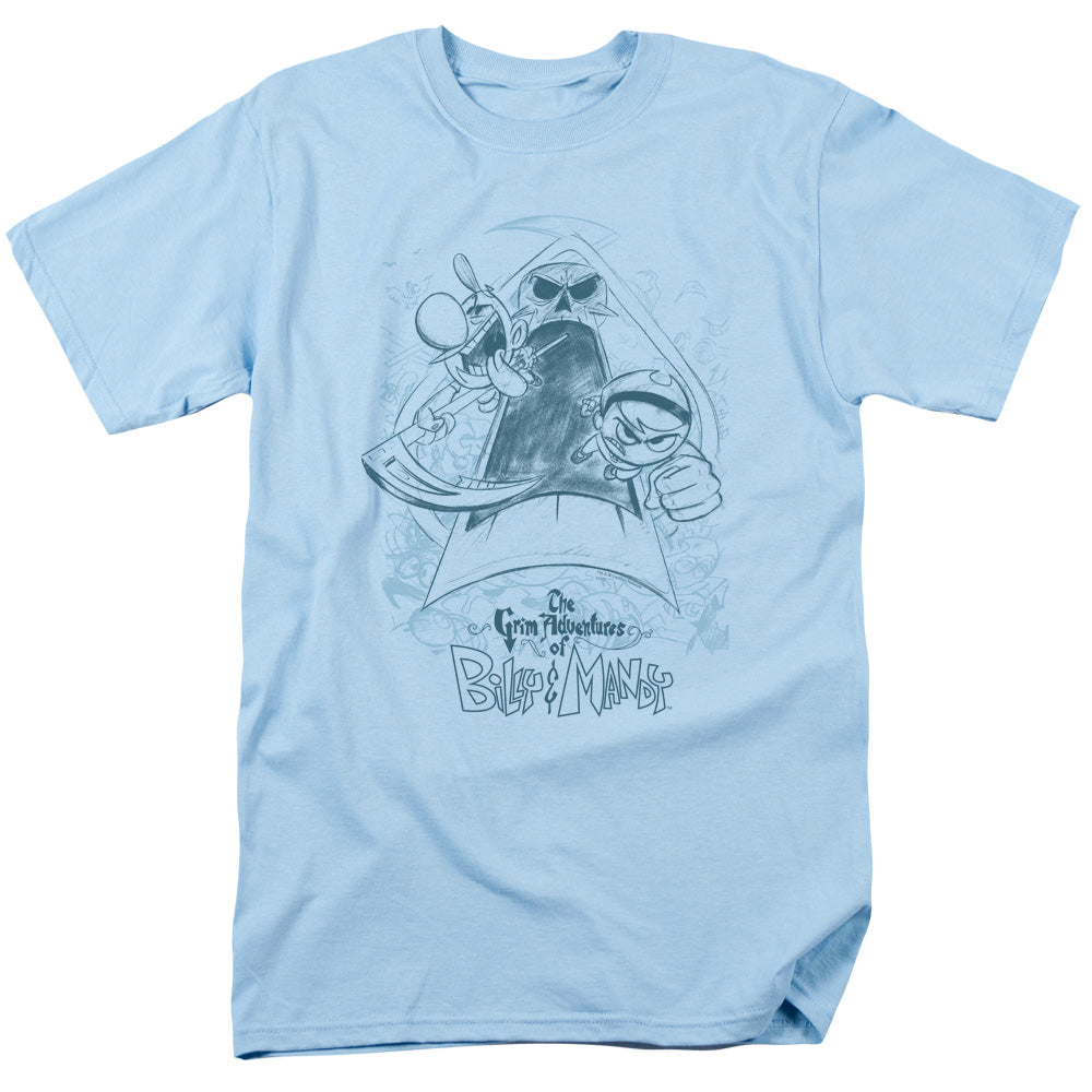 The Grim Adventures Of Billy And Mandy - Sketched - Adult Unisex T-Shirt - Blue