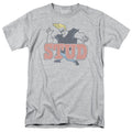 Johnny Bravo - Stud - Adult Unisex Short Sleeve T-Shirt - Gray