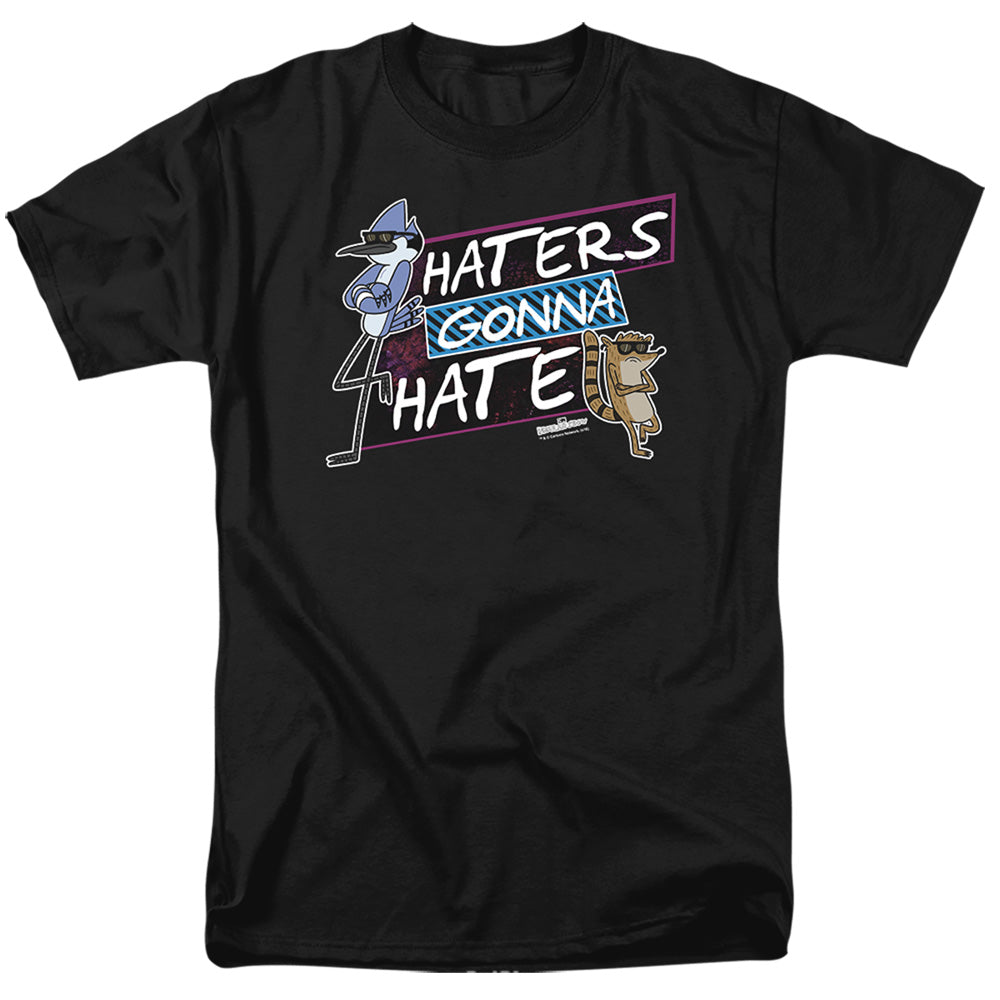 Regular Show - Haters Gonna Hate - Adult Unisex Short Sleeve T-Shirt - Black