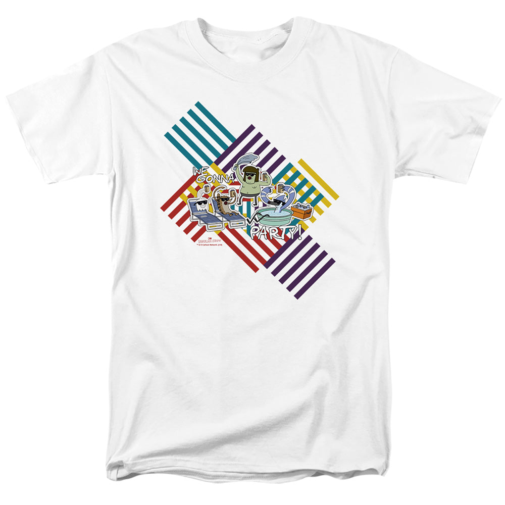 Regular Show - We Gonna Party - Adult Unisex Short Sleeve T-Shirt - White