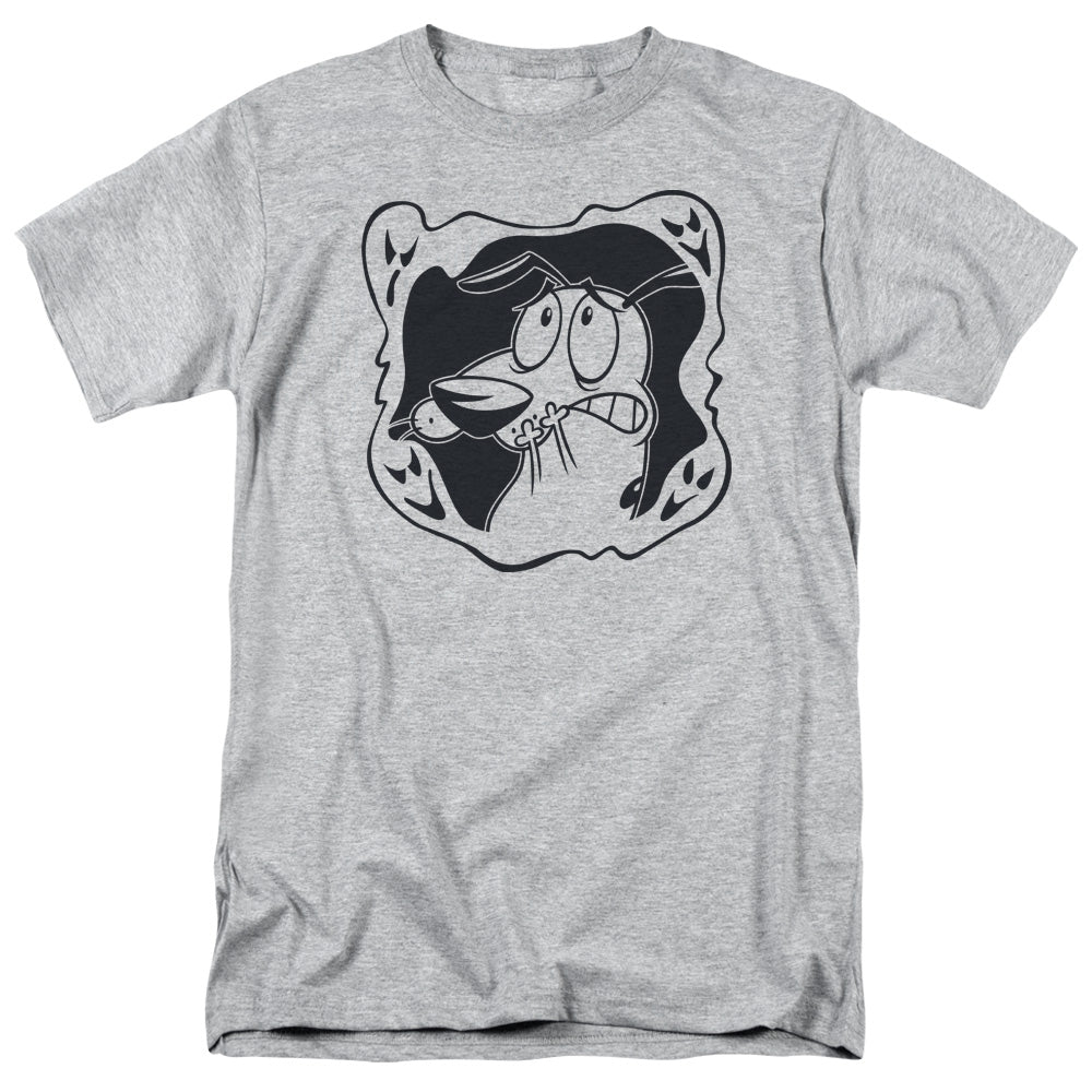 Courage The Cowardly Dog - Ghost Frame - Adult Unisex T-Shirt - Gray