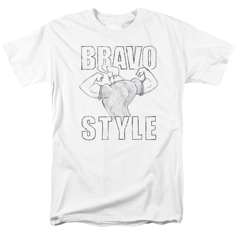 Johnny Bravo - Bravo Style - Adult Unisex Short Sleeve T-Shirt - White