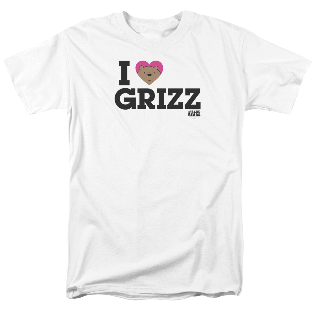 We Bare Bears - Heart Grizz - Adult Unisex Short Sleeve T-Shirt - White