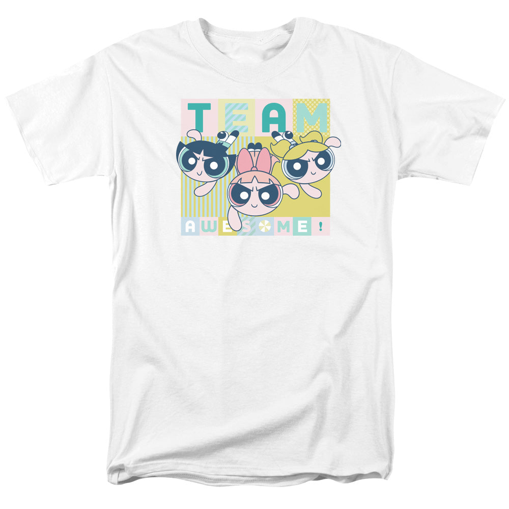 Powerpuff Girls - Awesome Block - Adult Unisex Short Sleeve T-Shirt - White