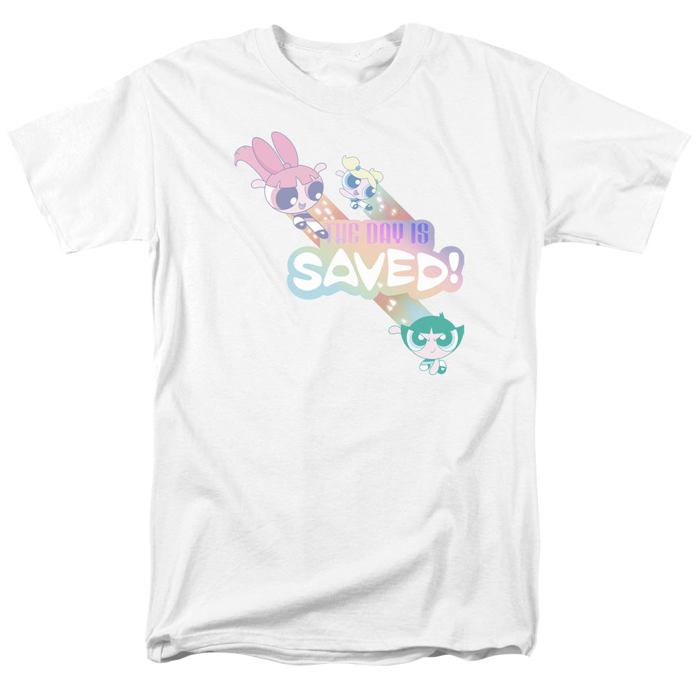 Powerpuff Girls - The Day Is Saved - Adult Unisex Short Sleeve T-Shirt - White