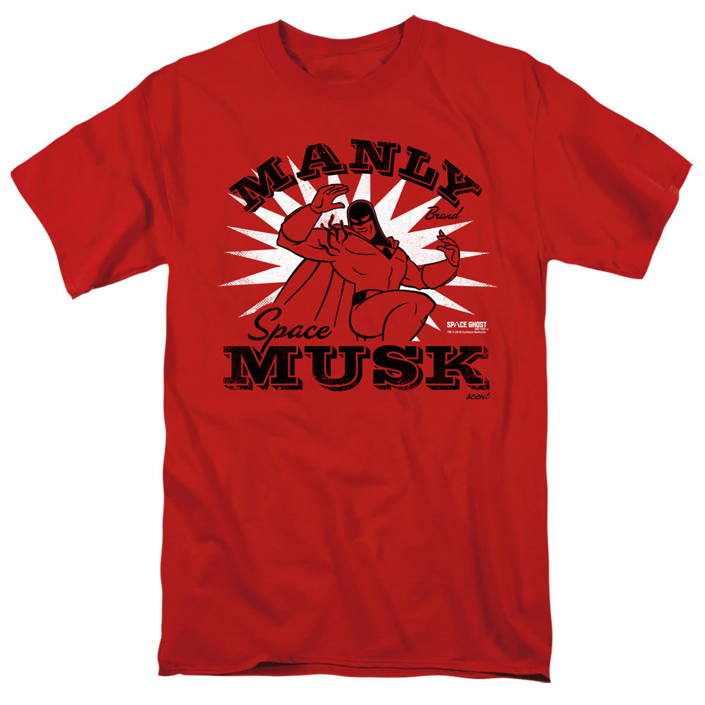 Space Ghost - Manly Musk - Adult Unisex Short Sleeve T-Shirt - Red