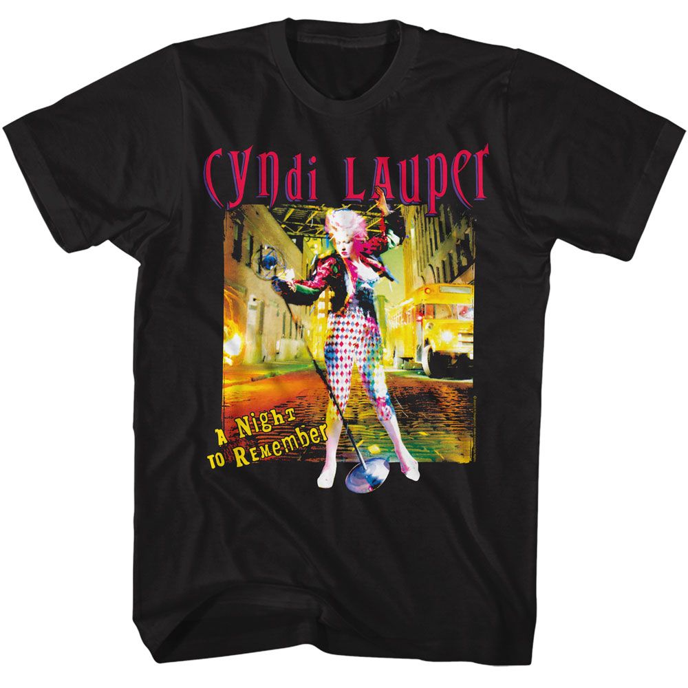 Cyndi Lauper - A Night To Remember - American Classics - Solid Black Adult Short Sleeve T-Shirt