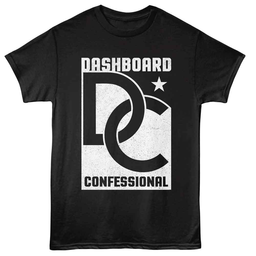 Dashboard Confessional - Interlocking - Black - Front Print Solid Adult Unisex Short Sleeve T-Shirt
