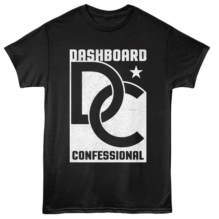 Dashboard Confessional - Interlocking - Black - Front Print Solid Adult Unisex Short Sleeve T-Shirt