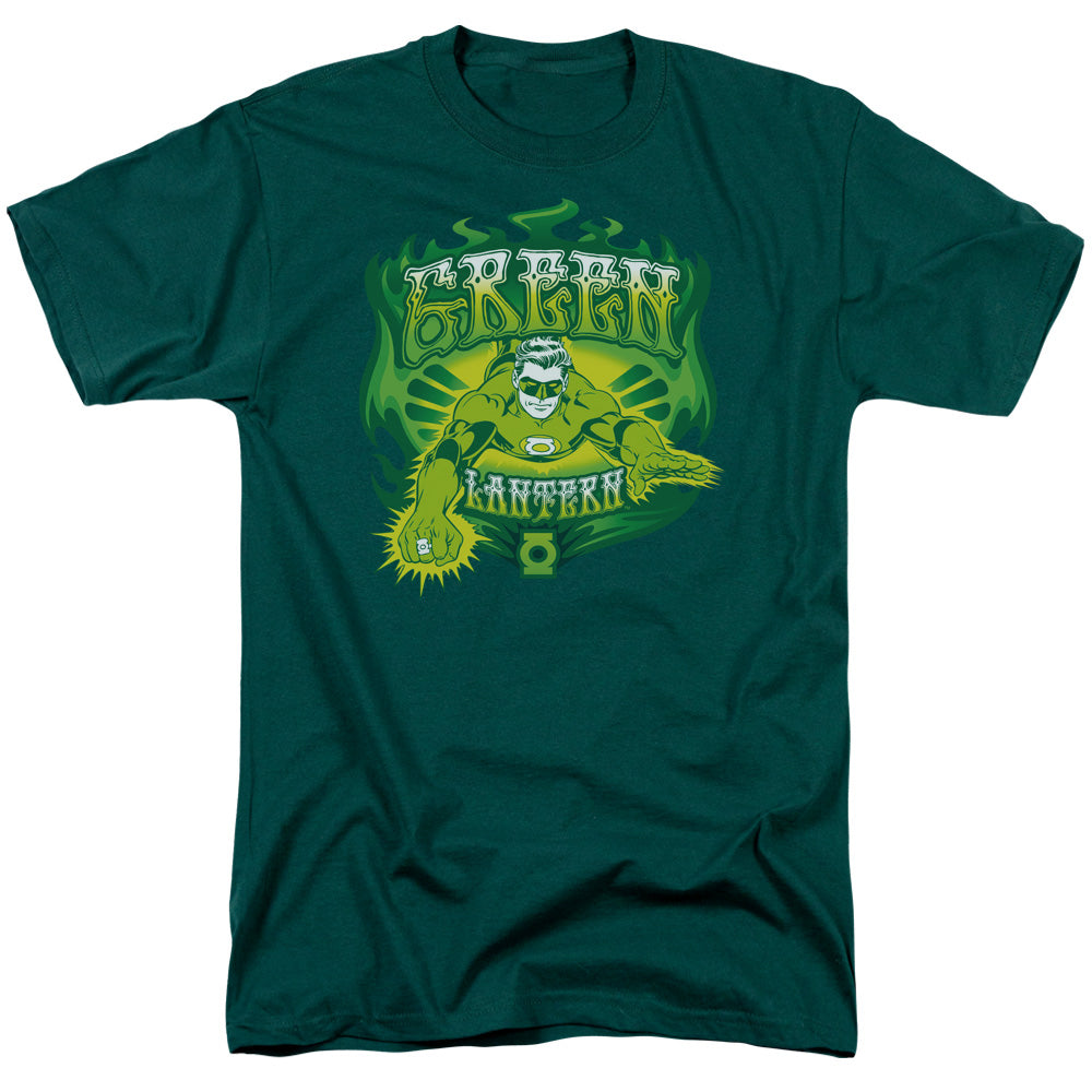 DC Comics - Green Lantern - Green Flames - Adult Unisex T-Shirt - Green