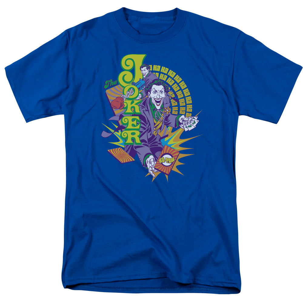 DC Comics - The Joker - Raw Deal - Adult Unisex Short Sleeve T-Shirt - Blue
