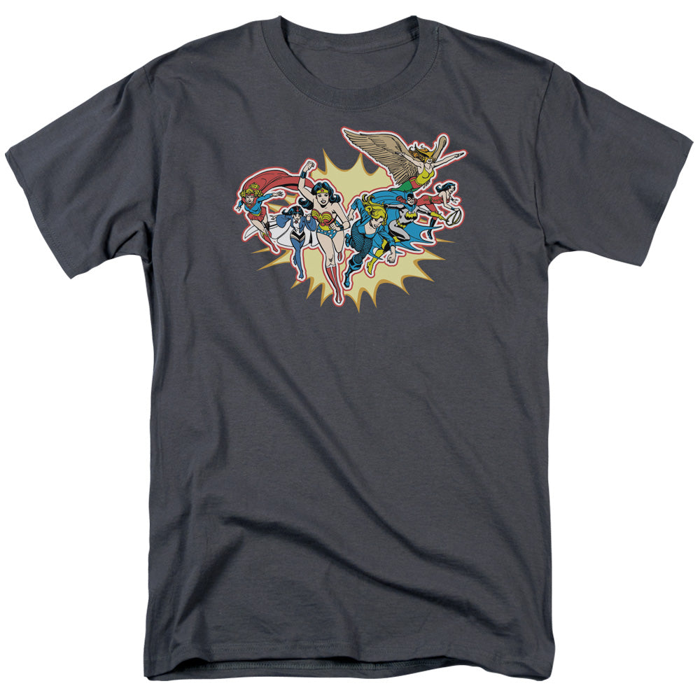 DC Comics - Justice League - Please Get Me - Adult Unisex T-Shirt - Gray