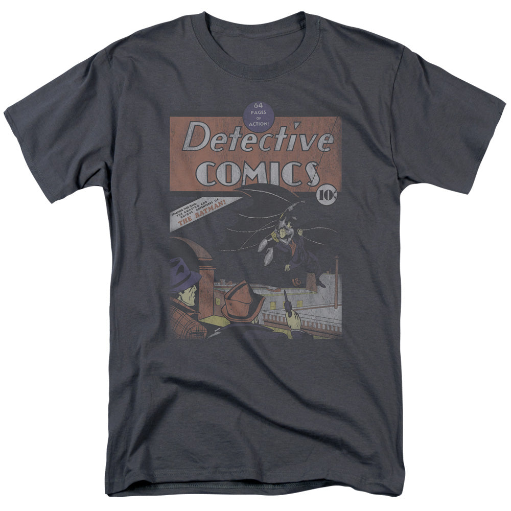 DC Comics - Batman - Detective #27 Distressed - Adult Unisex T-Shirt - Gray