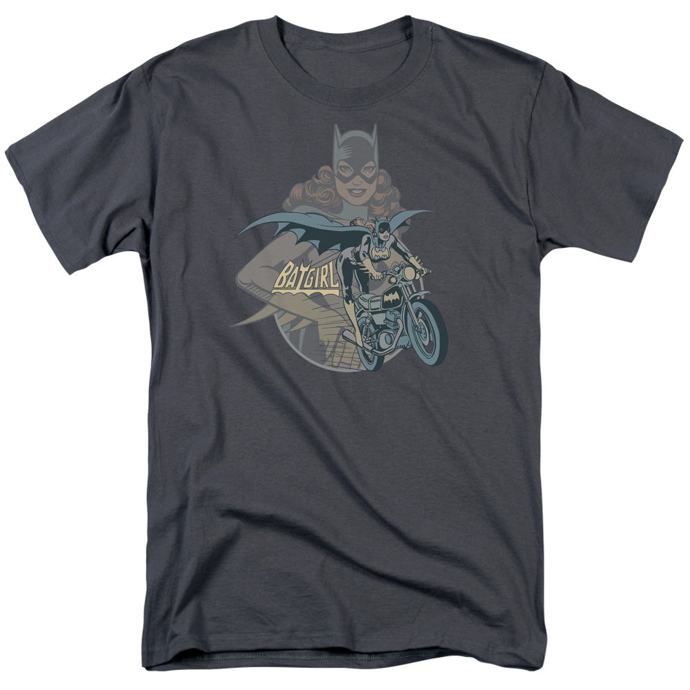 DC Comics - Batgirl - Biker - Adult Unisex Short Sleeve T-Shirt - Gray