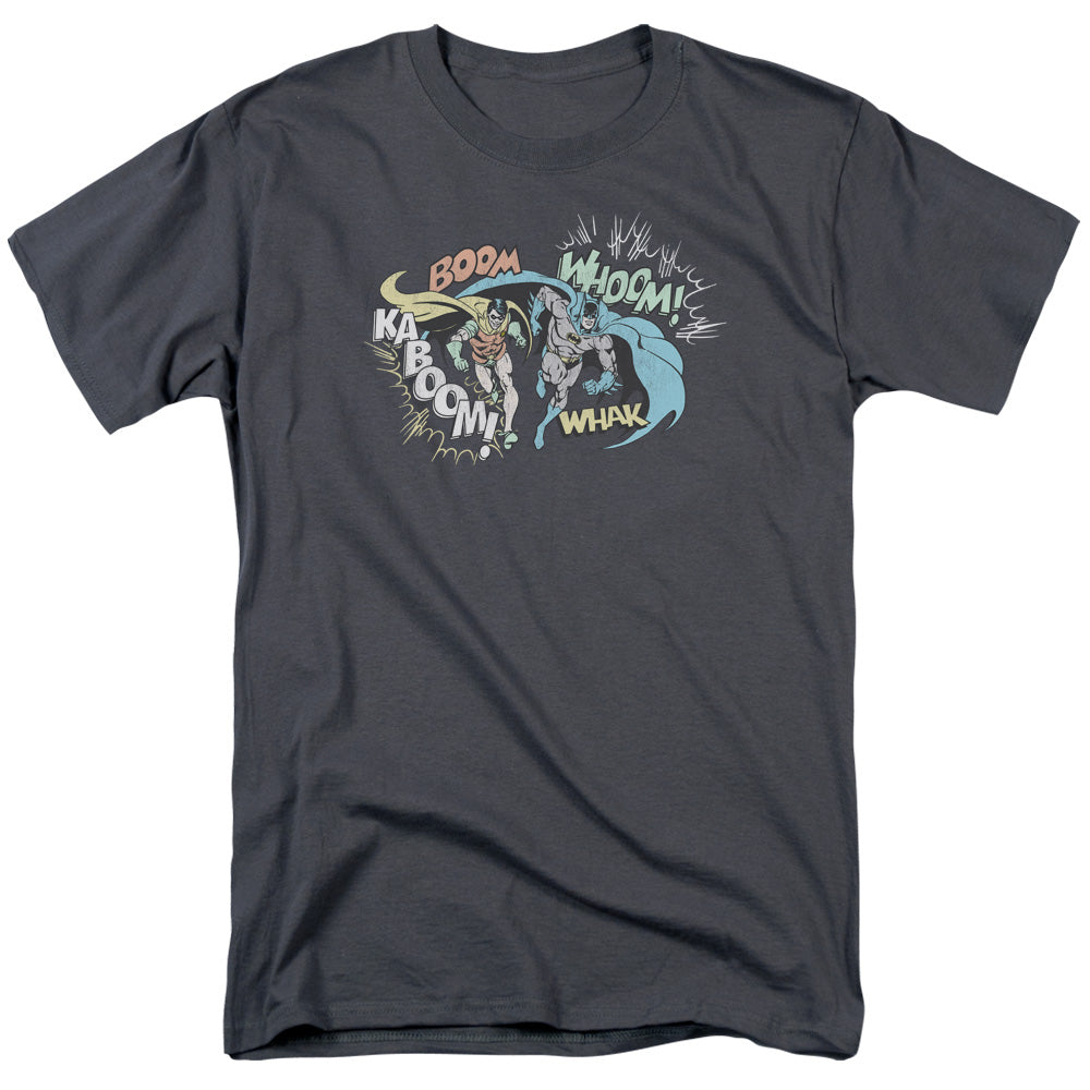 DC Comics - Batman - & Robin Action Duo - Adult Unisex T-Shirt - Gray