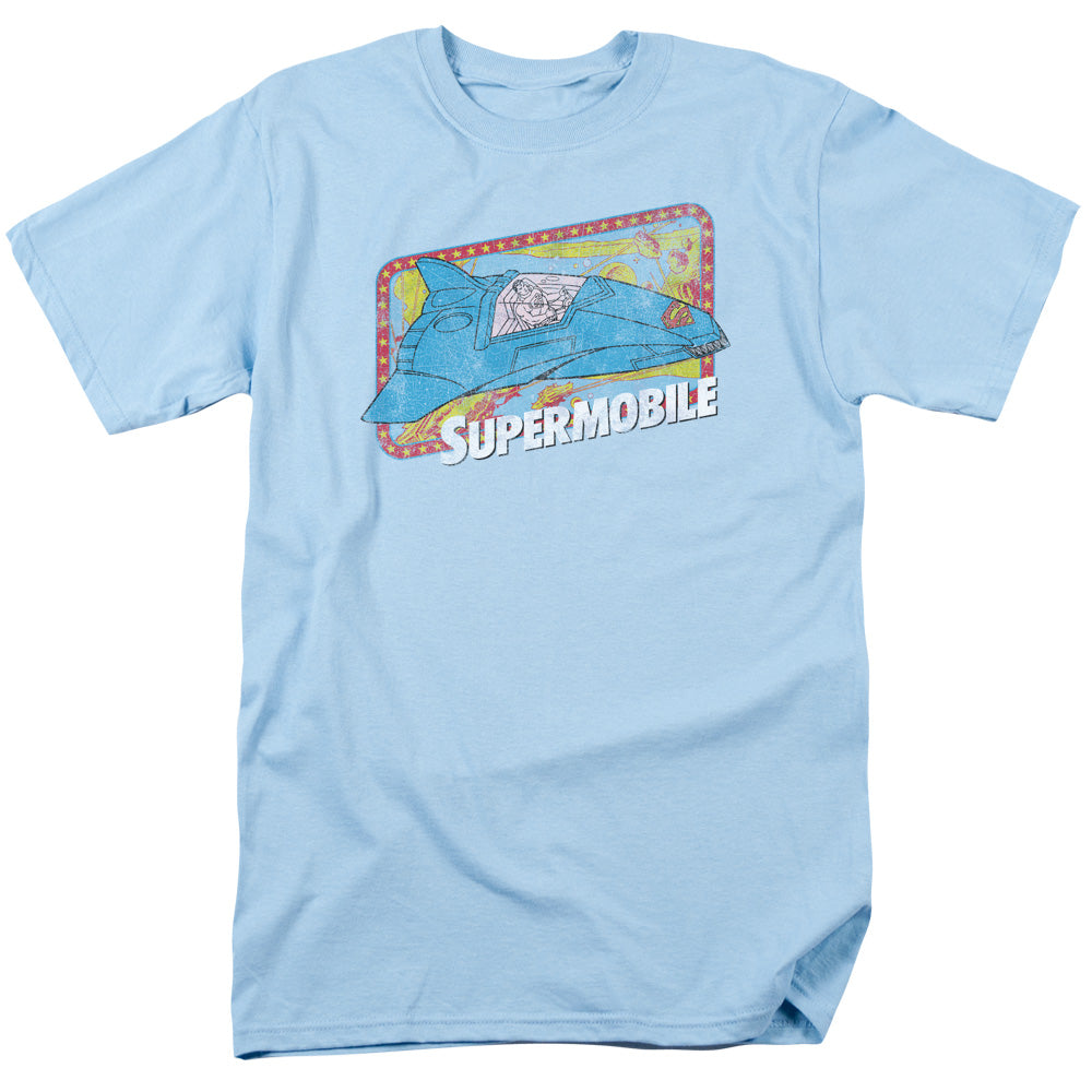 DC Comics - Superman - Supermobile - Adult Unisex Short Sleeve T-Shirt - Blue