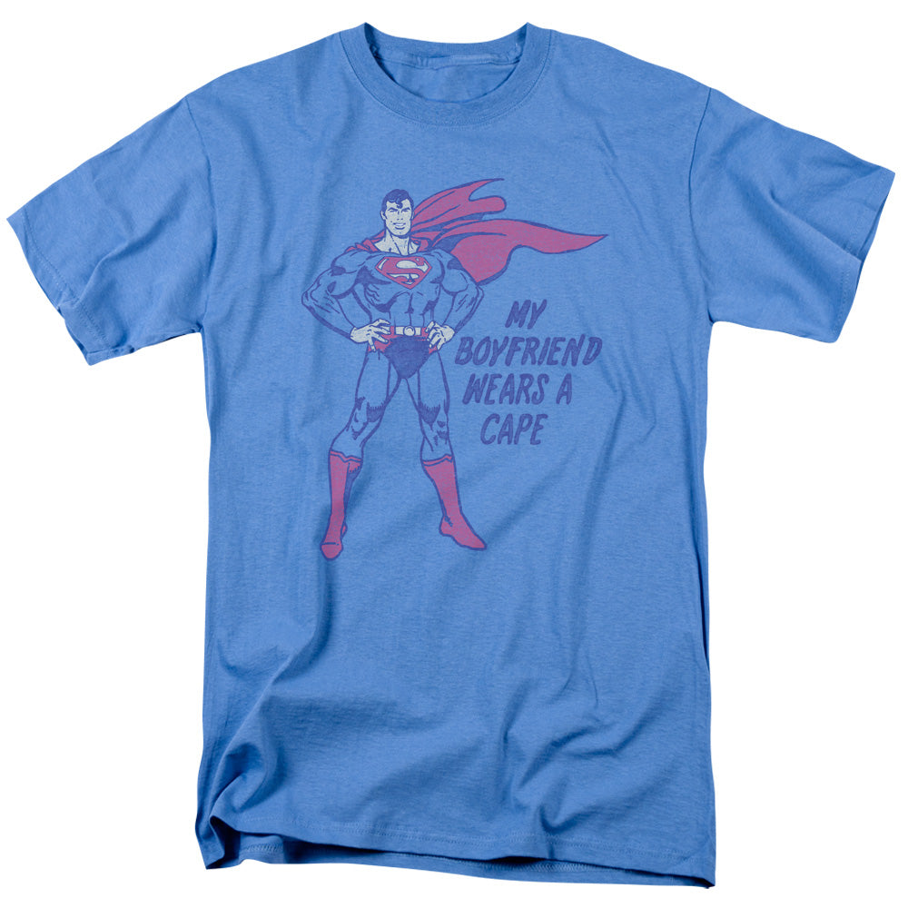 DC Comics - Superman - Wears A Cape - Adult Unisex Short Sleeve T-Shirt - Blue