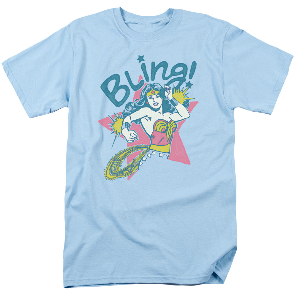 DC Comics - Wonder Woman - Bling - Adult Unisex Short Sleeve T-Shirt - Blue