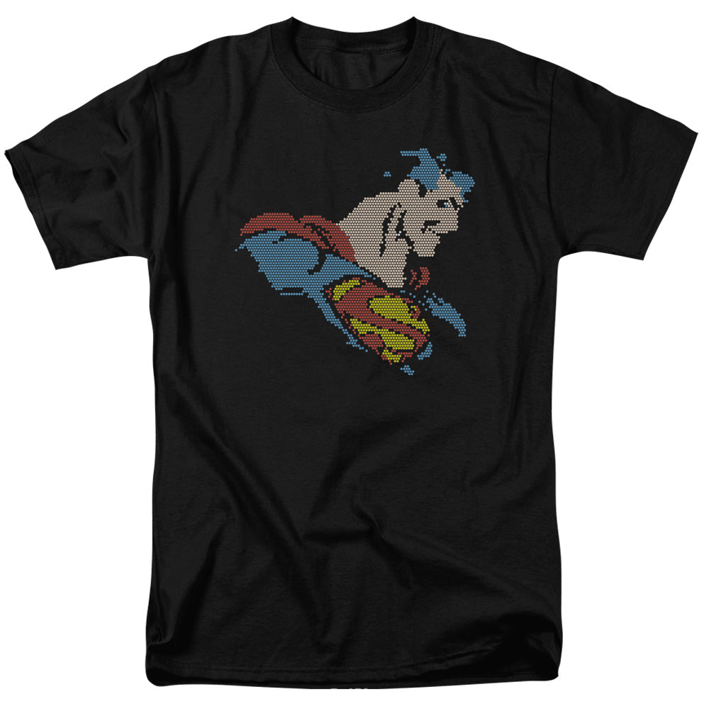 DC Comics - Superman - Lite Brite - Adult Unisex Short Sleeve T-Shirt - Black