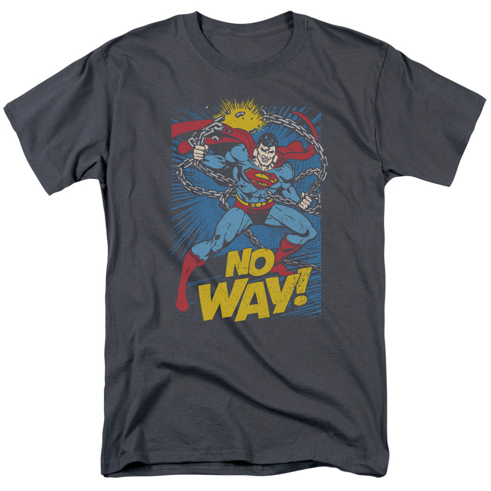DC Comics - Superman - No Way - Adult Unisex Short Sleeve T-Shirt - Gray