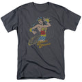 DC Comics - Wonder Woman - Spinning - Adult Unisex Short Sleeve T-Shirt - Gray