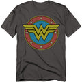 DC Comics - Wonder Woman - Vintage Emblem - Adult Unisex T-Shirt - Gray