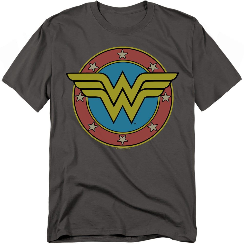 DC Comics - Wonder Woman - Vintage Emblem - Adult Unisex T-Shirt - Gray