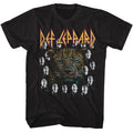 Def Leppard - Leopard W High N Dry Heads - American Classics - Solid Black Adult Short Sleeve T-Shirt
