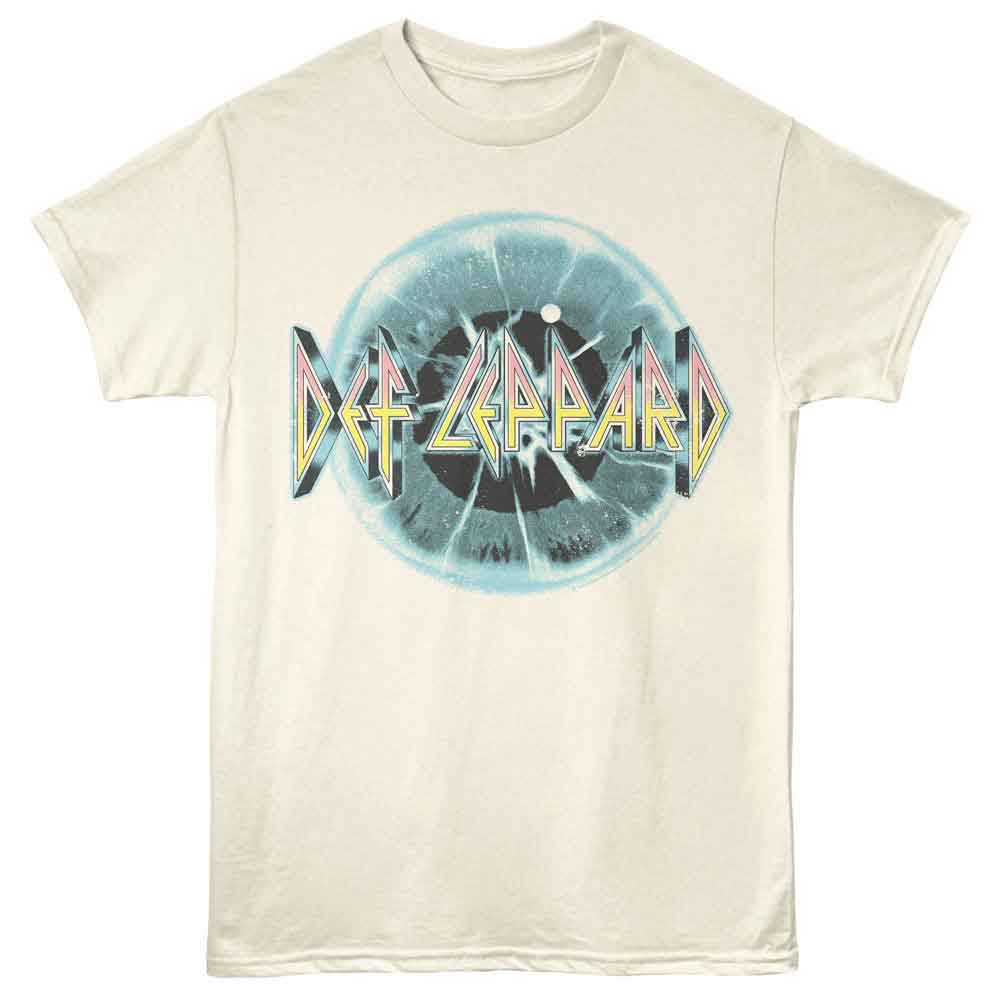 Def Leppard - Eye - Front Print Adult Short Sleeve Solid T-Shirt - Natural