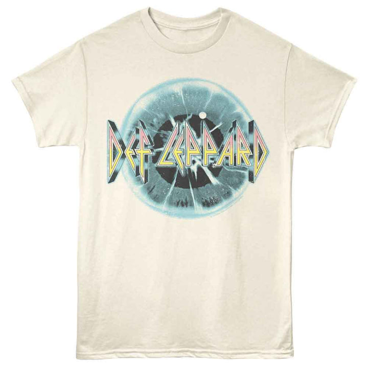 Def Leppard - Eye - Front Print Adult Short Sleeve Solid T-Shirt - Natural