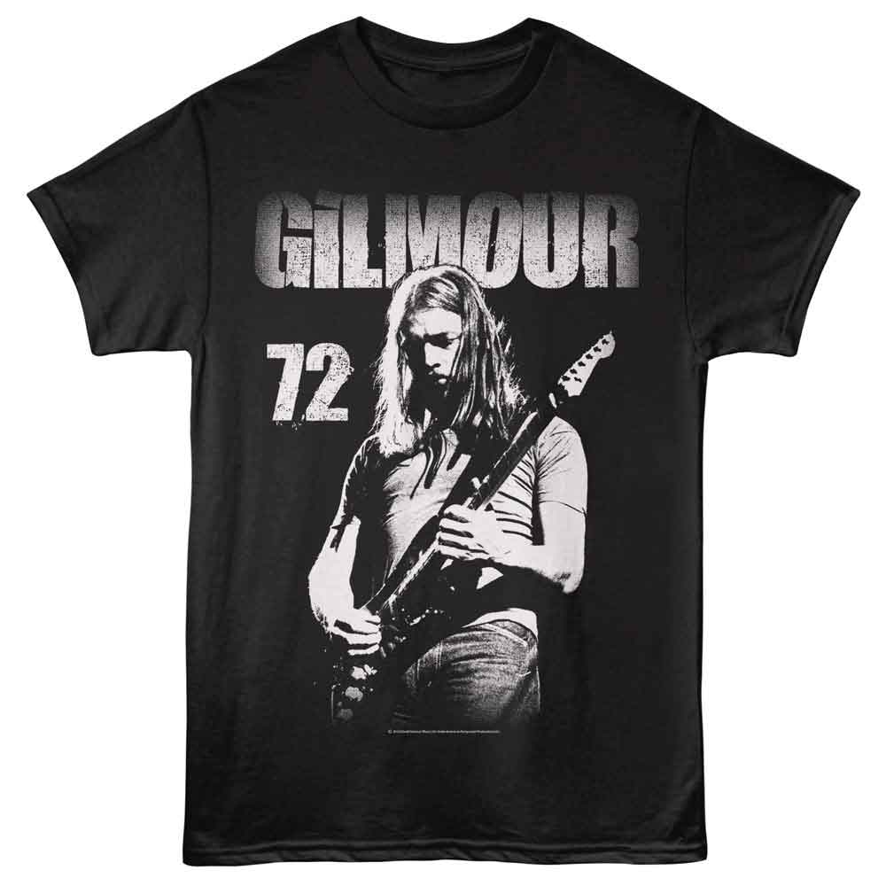 David Gilmour - 72 - Front Print Adult Short Sleeve Solid T-Shirt - Black