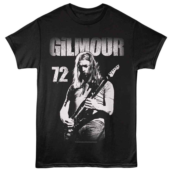 David Gilmour - 72 - Front Print Adult Short Sleeve Solid T-Shirt - Black