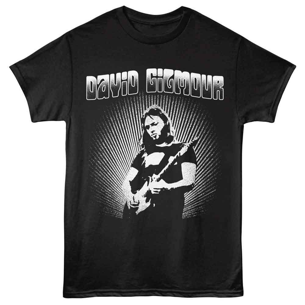 David Gilmour - Black And White - Front Print Adult Short Sleeve Solid T-Shirt - Black