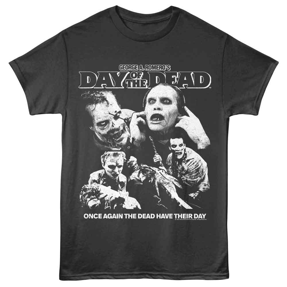Day Of The Dead - Monotone Collage - Front Print Adult Short Sleeve Solid T-Shirt - Smoke